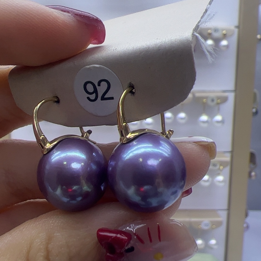 淡水珍珠耳饰18K金镶嵌