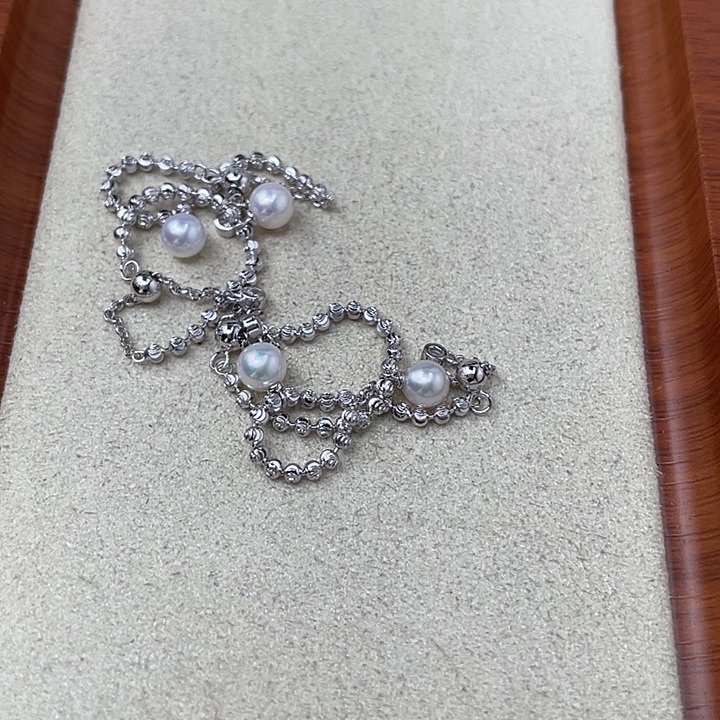 银S925镶嵌淡水珍珠戒指随机发