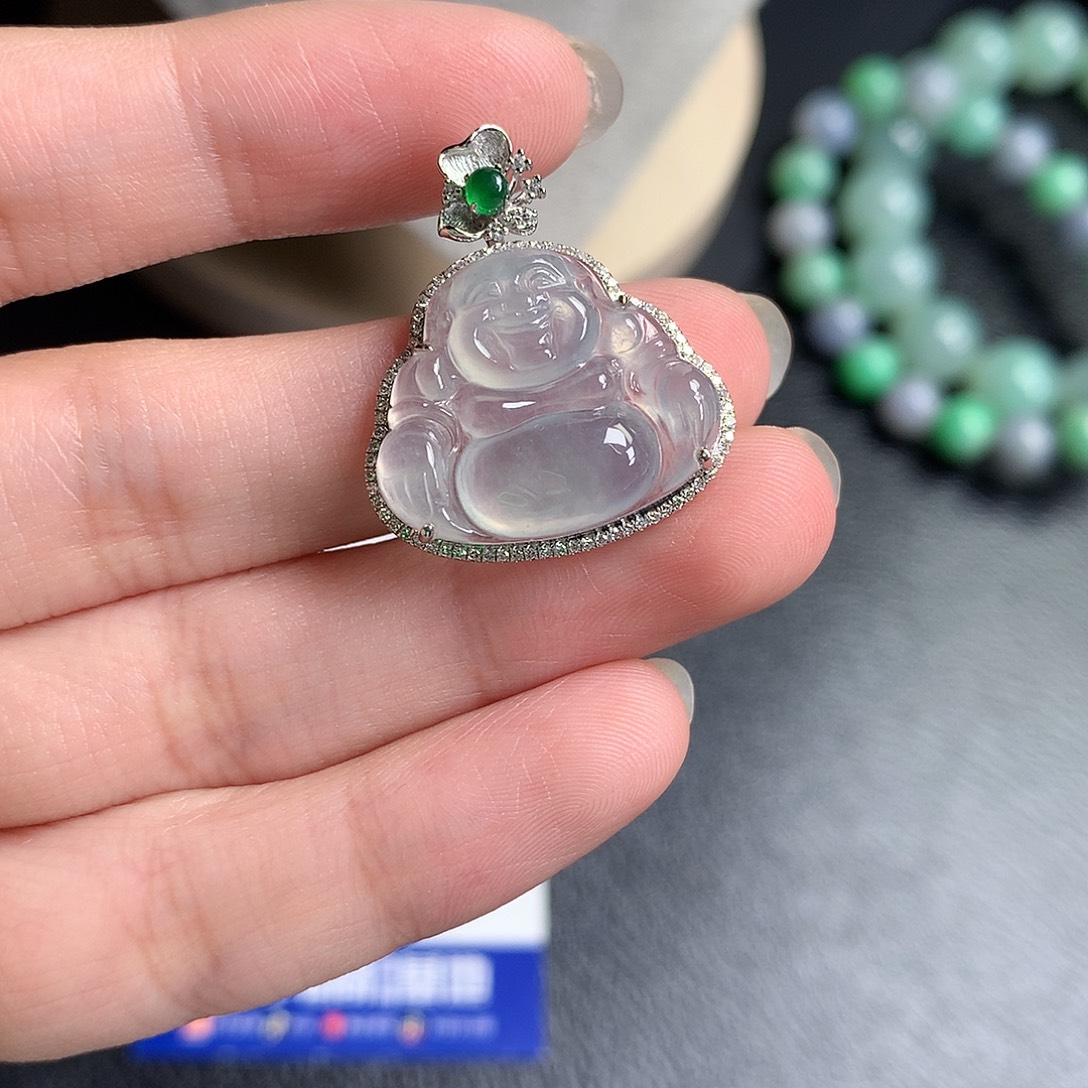 翡翠裸石缅甸天然A货翡翠冰种佛公