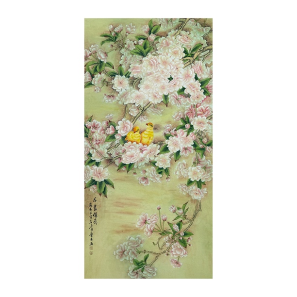 【墨漓书画】李庆友 四尺137*68cm 工笔花鸟画