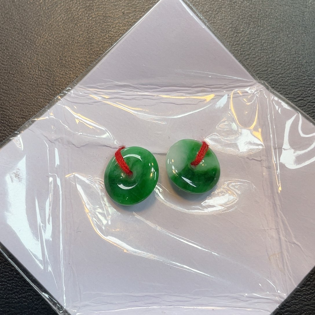 翡翠耳饰未镶嵌天然缅甸翡翠A 