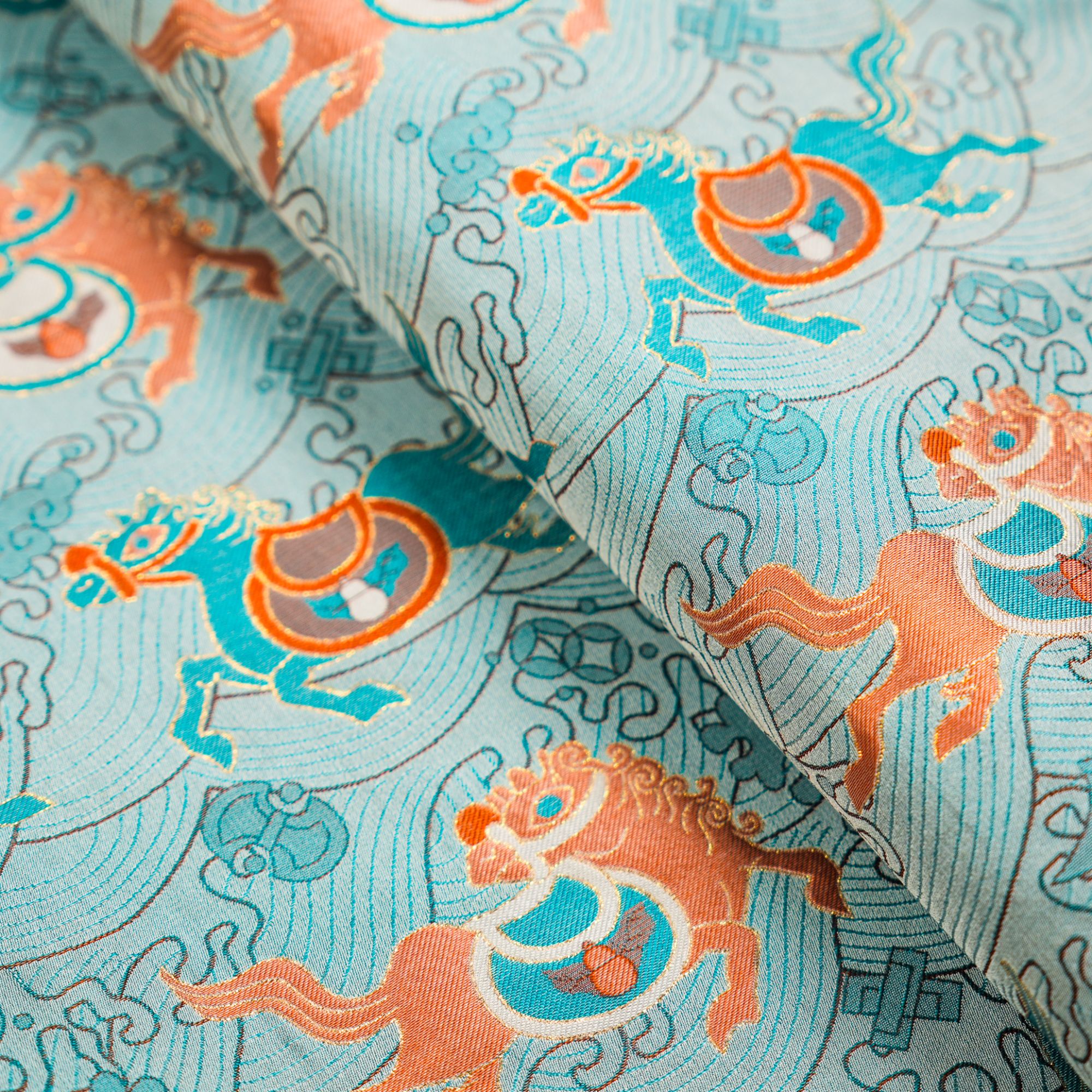 【马上有钱】宋锦 桑蚕丝面料 140幅宽 国风古韵【一经开裁概不退换】