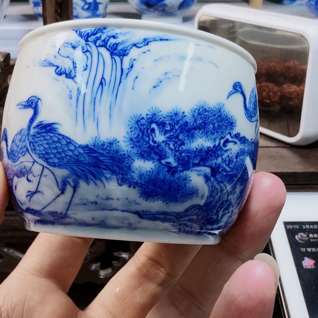 泥塑钧*主人杯手工手绘
