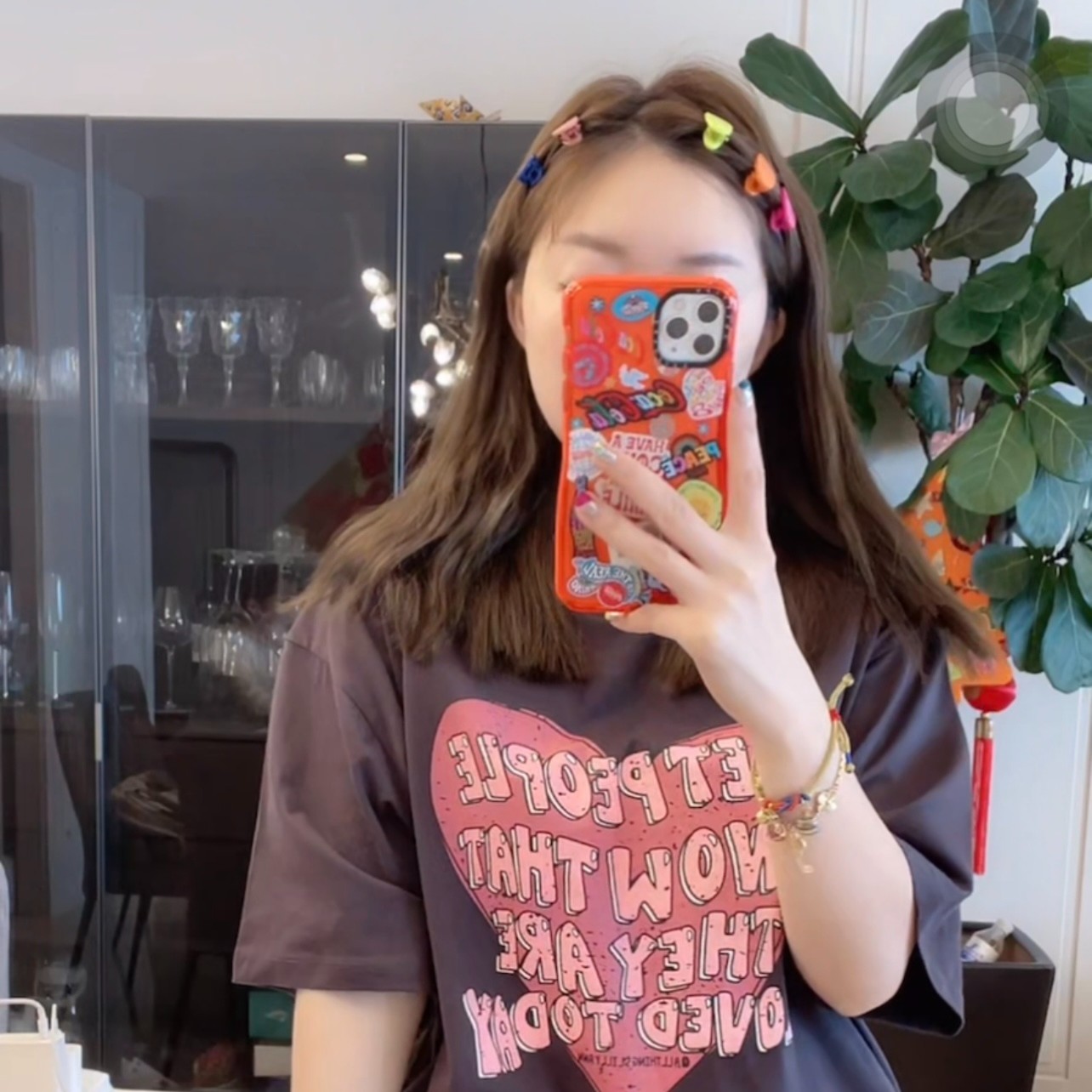 【BORAKOO】【吉莉】橘红色～涂鸦手机壳