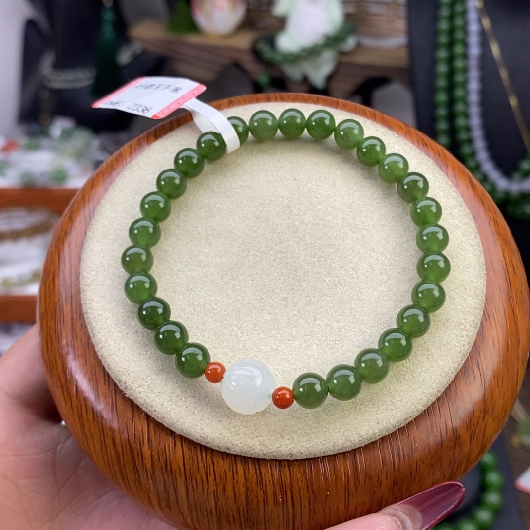 和田玉碧玉6mm未镶嵌