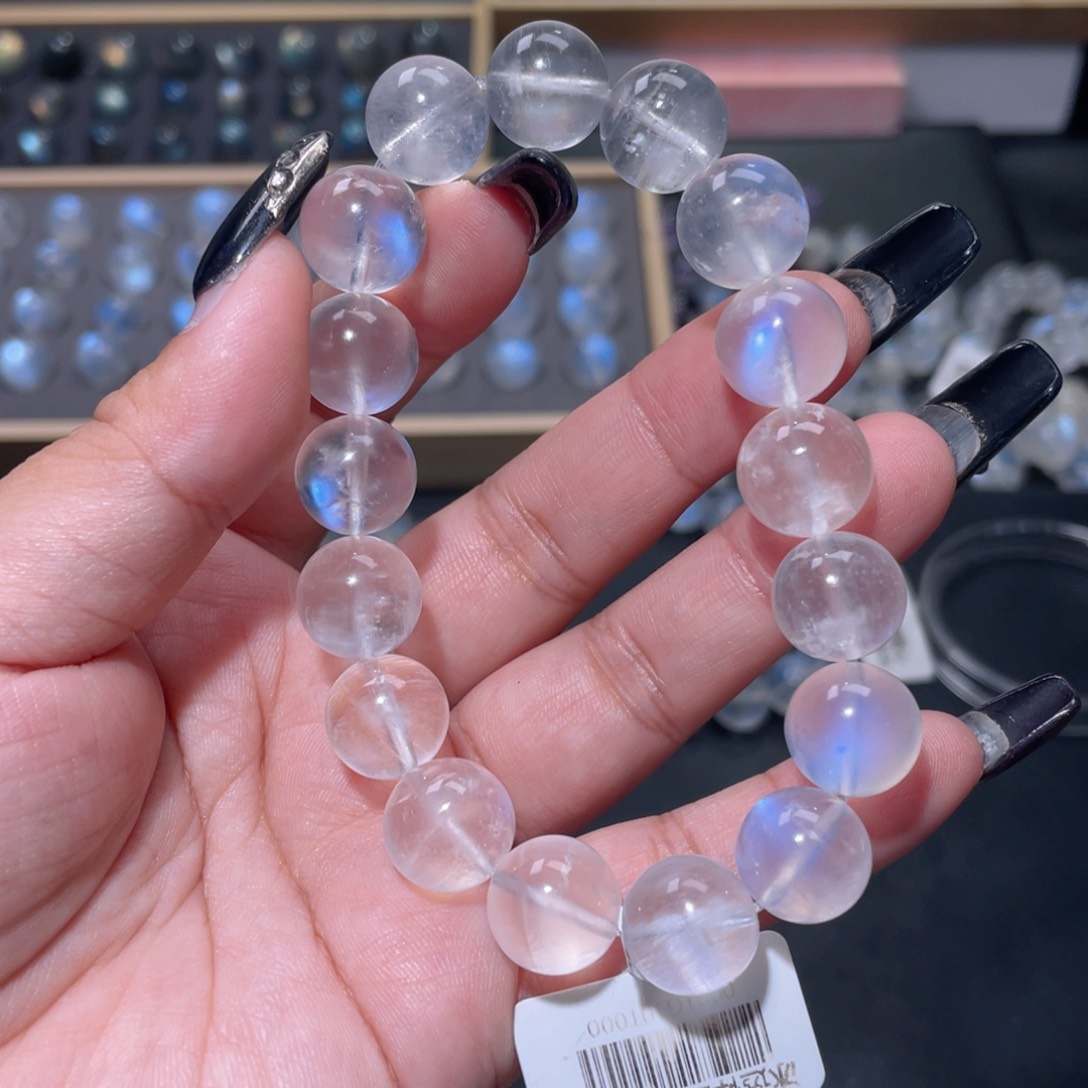 小***～手链未镶嵌长石蓝月光手链12.5mm+