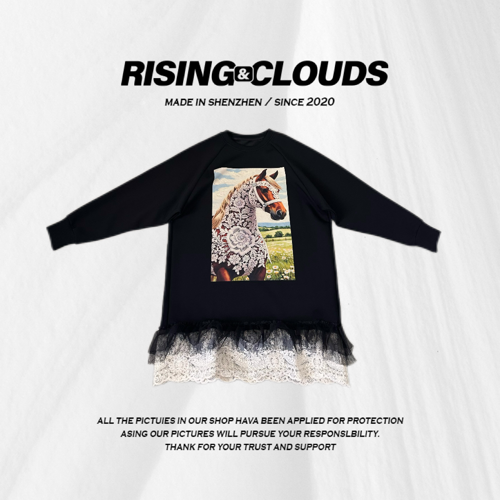 RISING&CLOUDS【莎莎】秋冬新款时尚千里马卫衣120185
