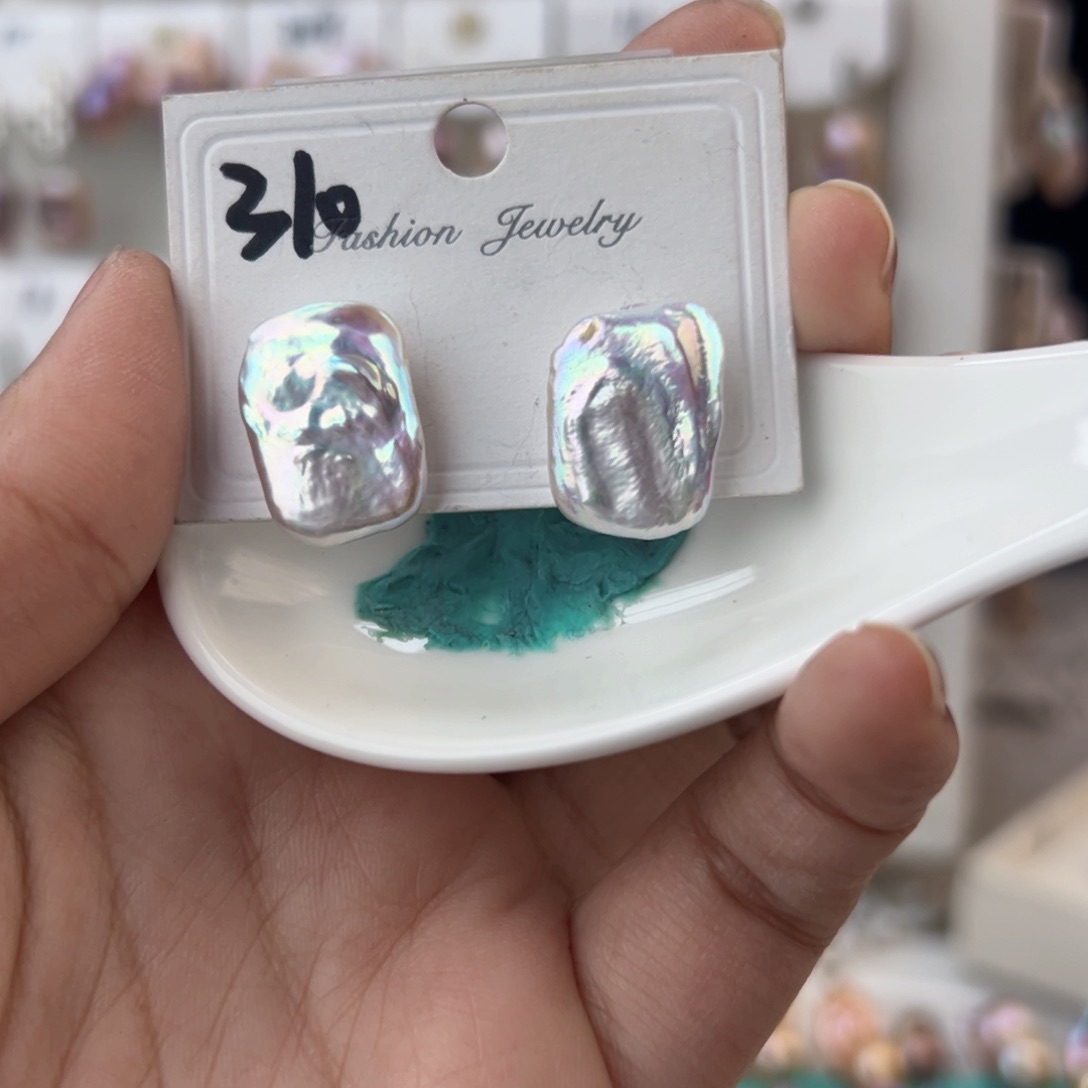 淡水珍珠耳饰银S925镶嵌