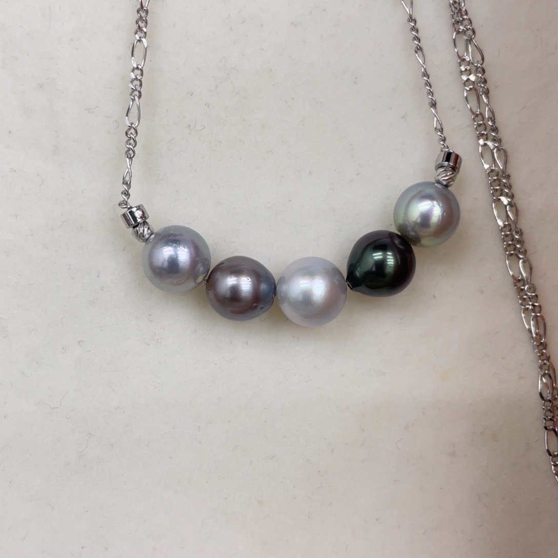 海水珍珠银S925镶嵌套链