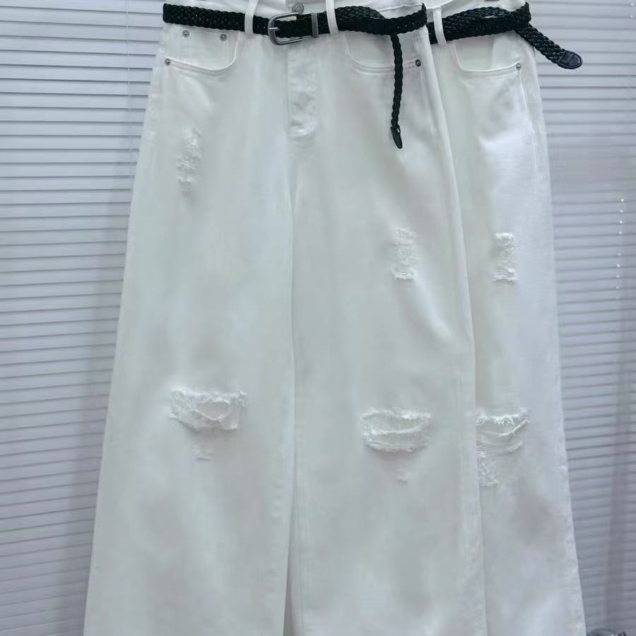 612/337/139-9  欧洲站洋气时尚破洞牛仔裤直筒裤长裤