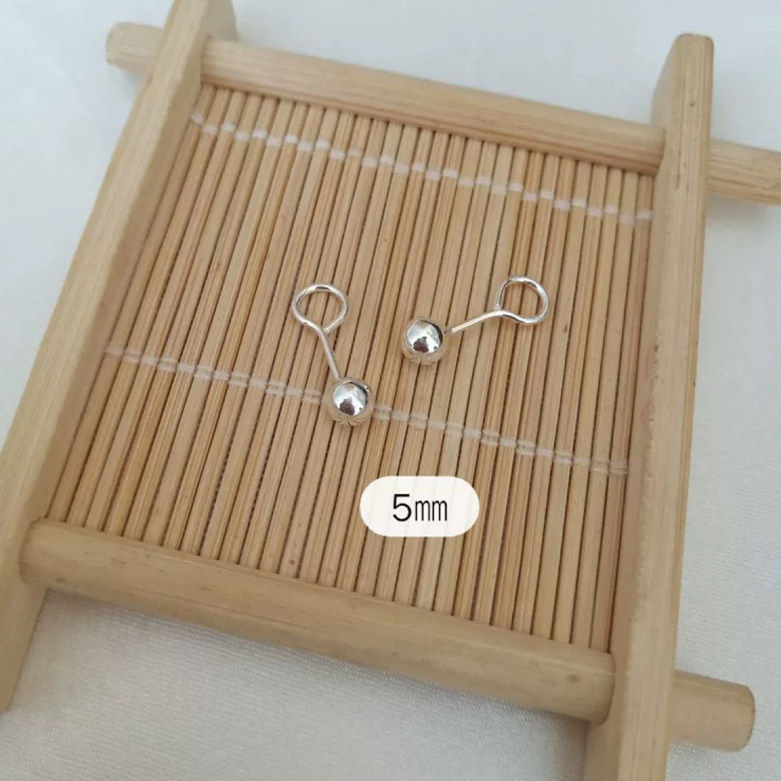 足银耳饰 纯银弯钩耳钉男女养耳洞耳骨钉防掉耳饰睡觉免摘耳棒