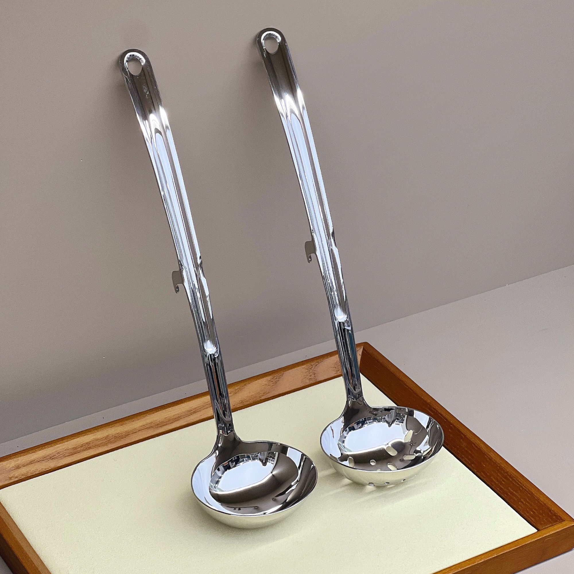 长柄316食品级不锈钢汤勺漏勺带挂钩家用加深可挂火锅漏勺盛汤勺