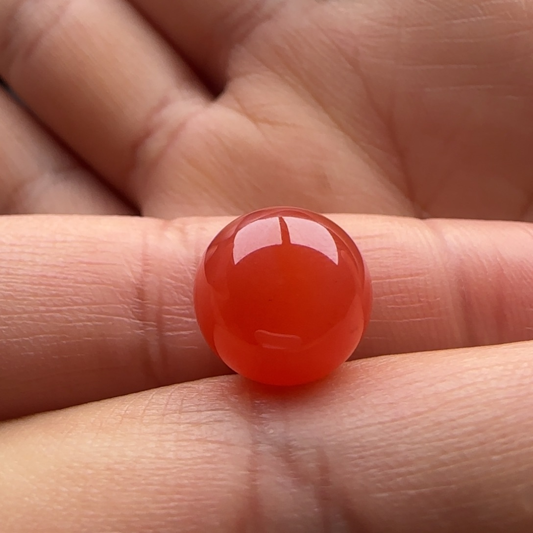 南红玛瑙圆珠11.4未镶嵌白纹