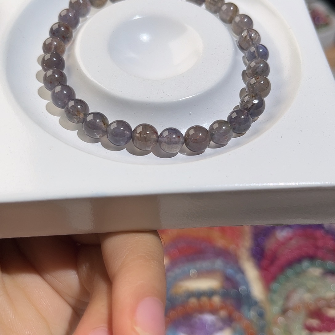 烟晶手链未镶嵌6.2咪血滴堇青165