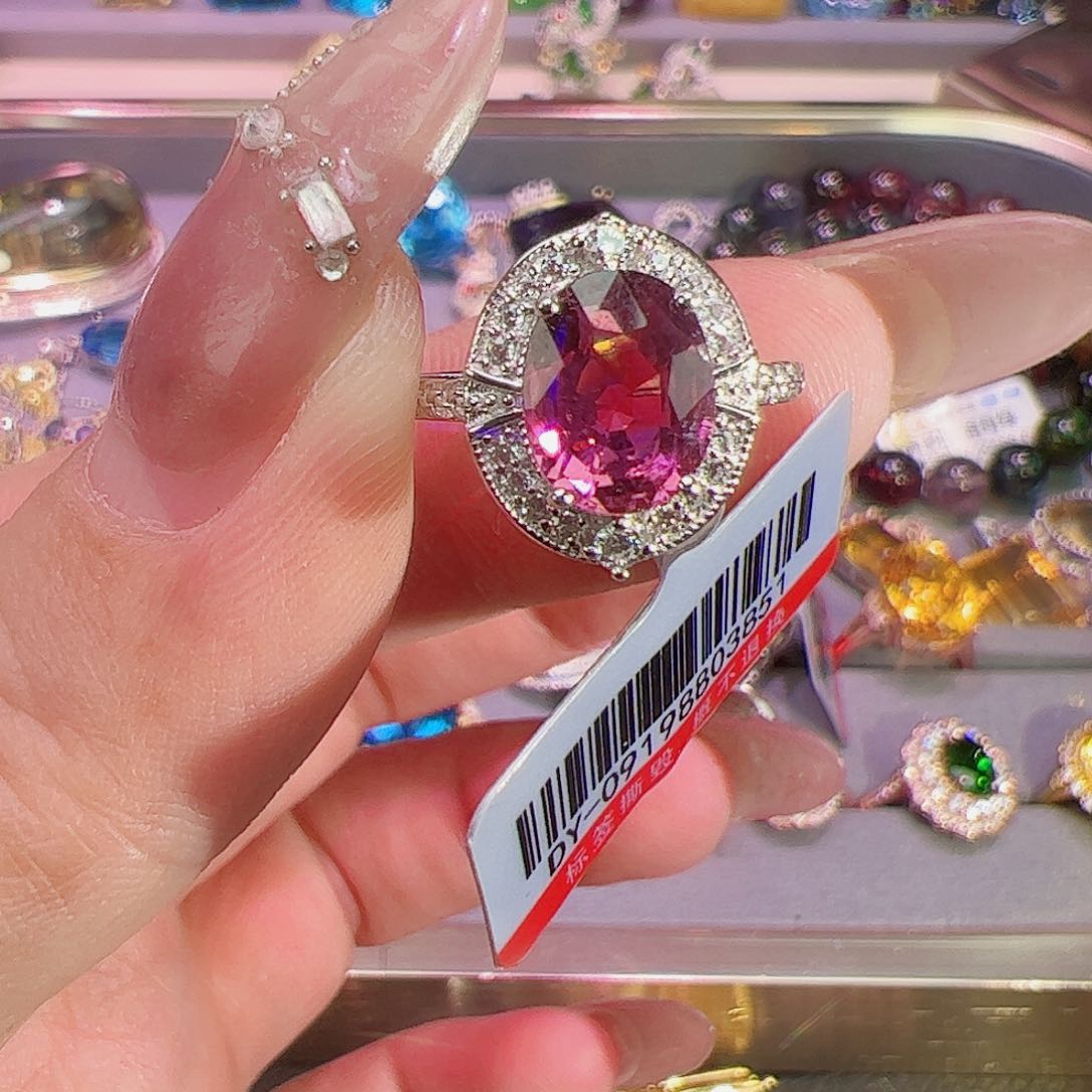 碧玺碧玺戒指银S925镶嵌