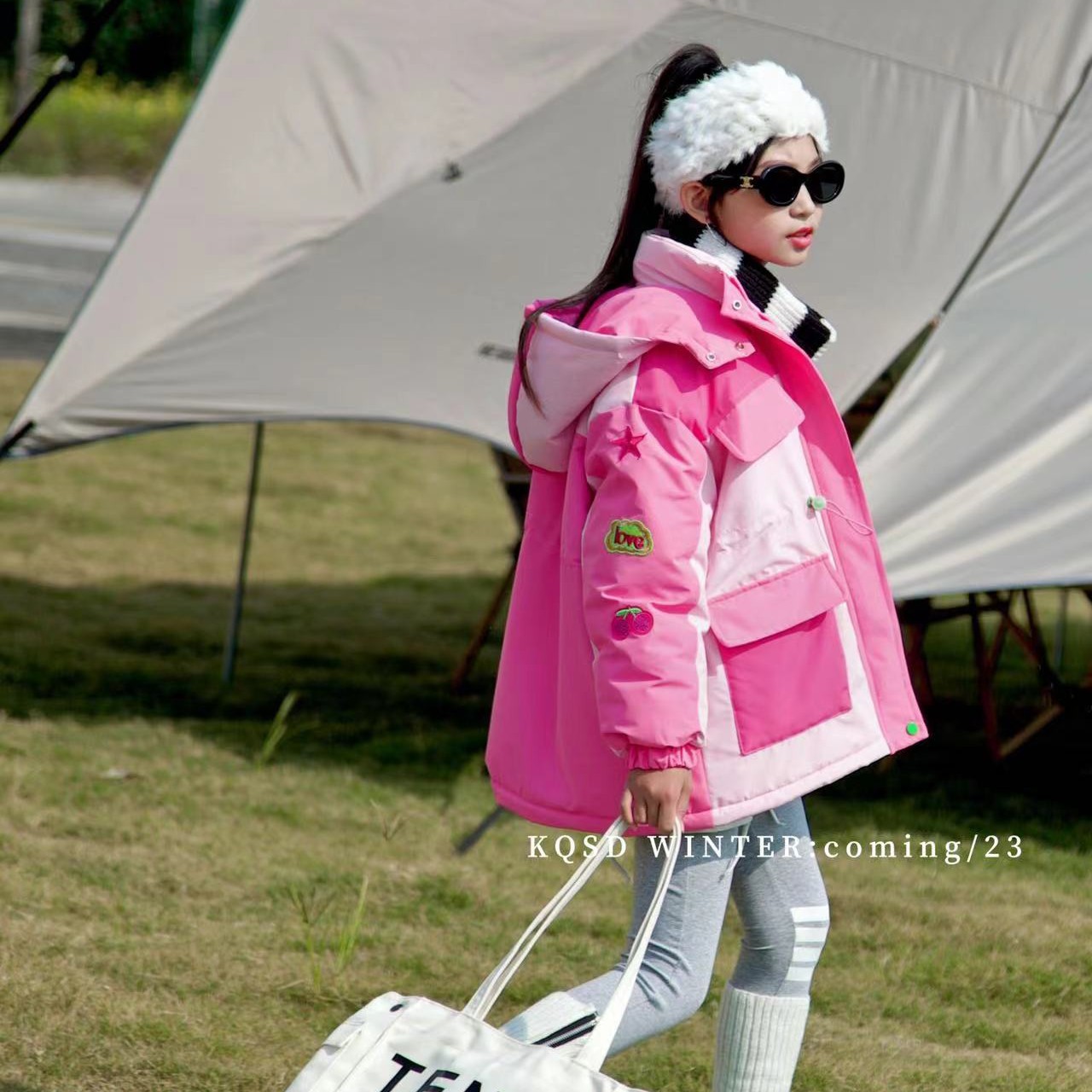 女童加棉加毛毛棉服外套冬装新款洋气装冬季派克服