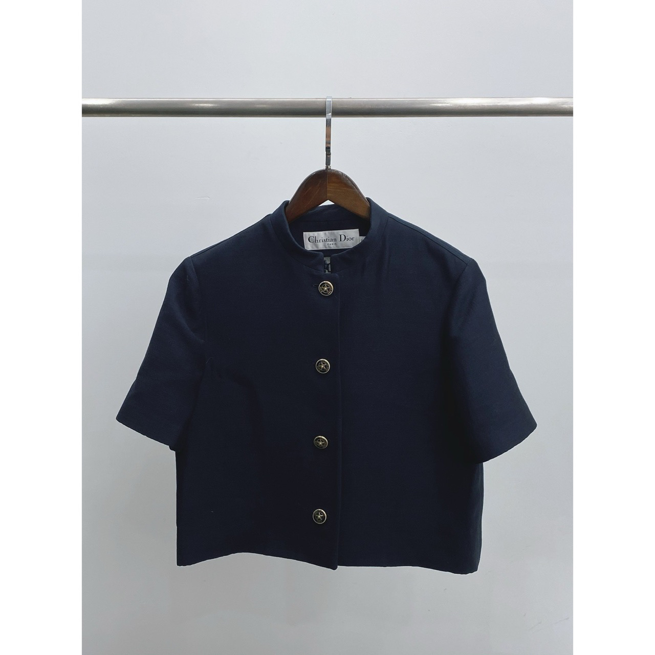 全新未使用 DIOR/迪奥 藏青色短款外套内衬满印 36码 