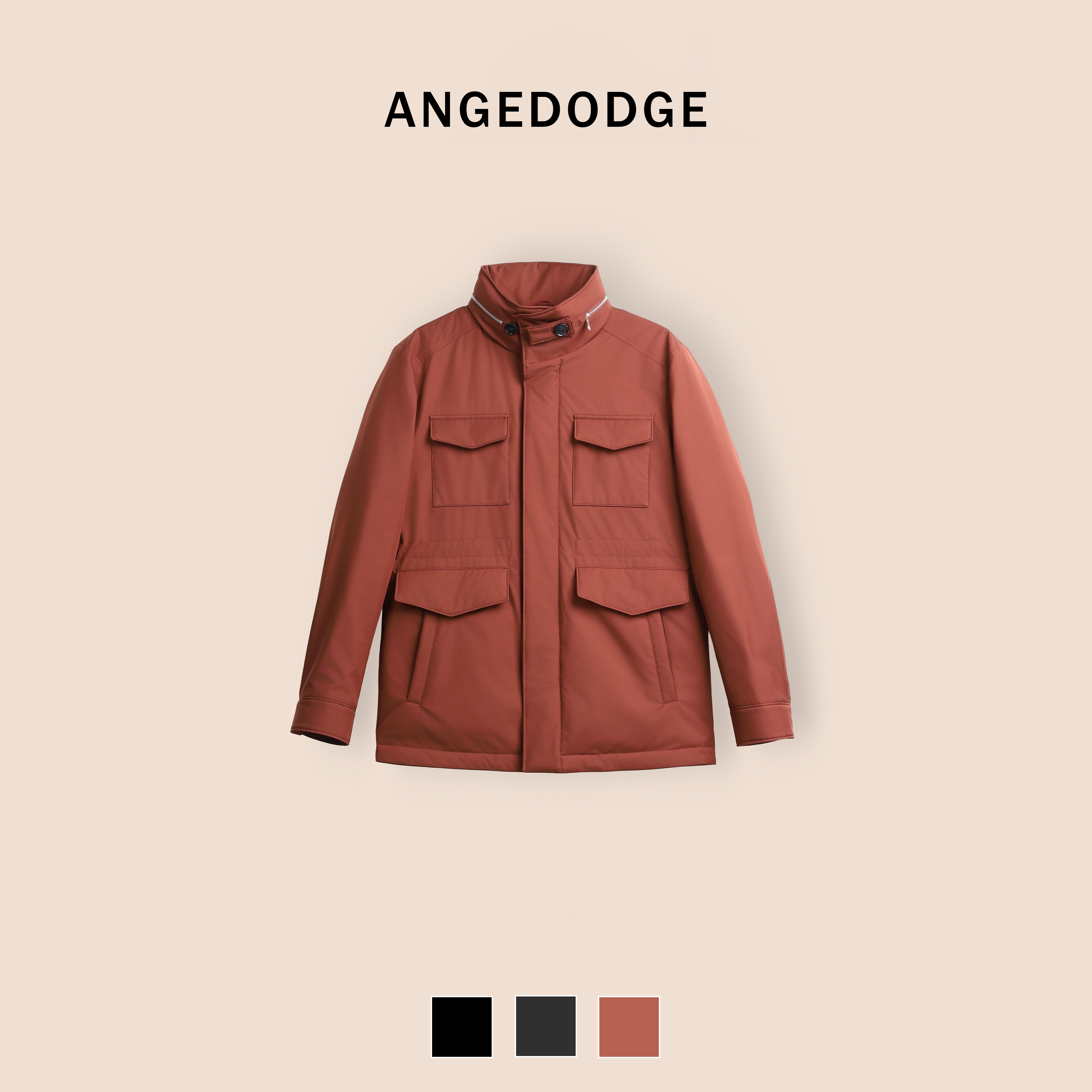 【TJX-AW995】立领简欧风冬季长袖羽绒猎装夹克