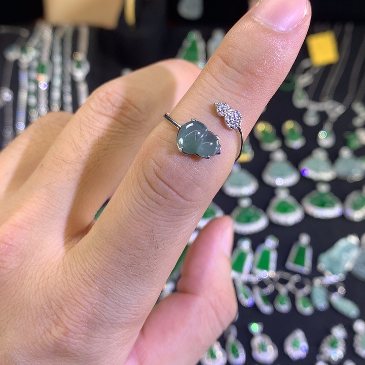 银S925镶嵌戒指翡翠