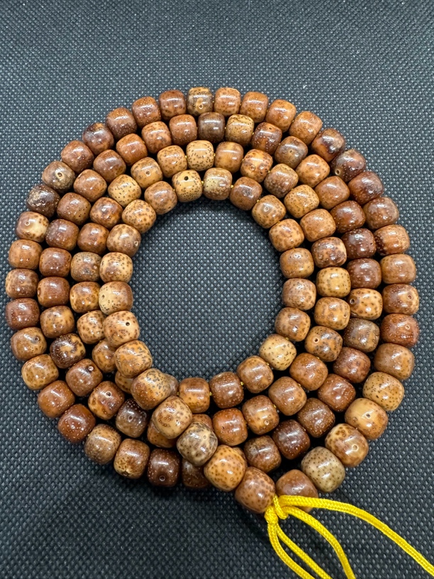 星月菩提10*9陈子虎皮玉华面老型桶珠脖挂颗颗带月120颗籽