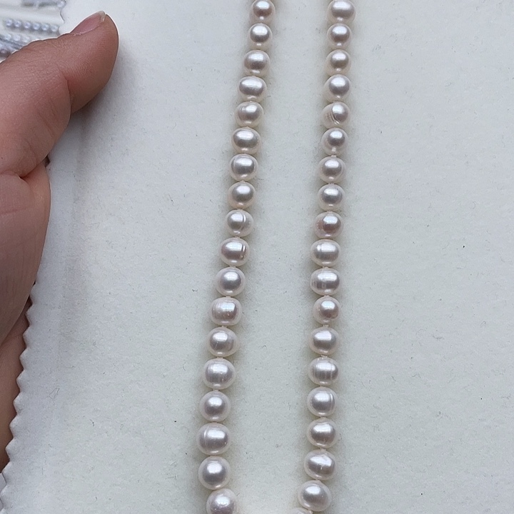 淡水珍珠颈饰未镶嵌卡7➕极光白