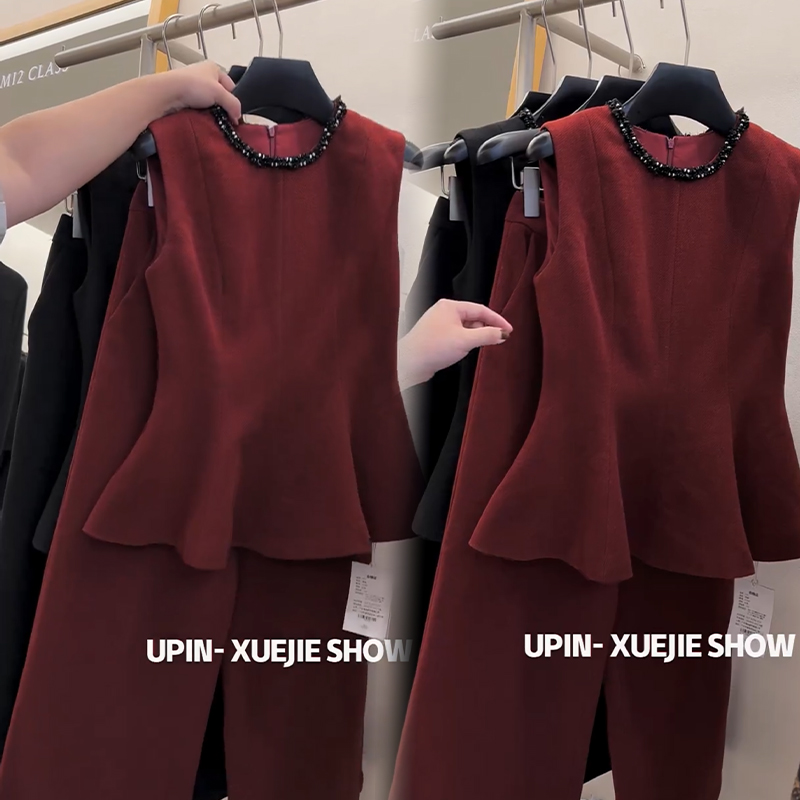 2025秋冬新款时尚显瘦气质网红高档套装女高级百搭宽松大码两件套