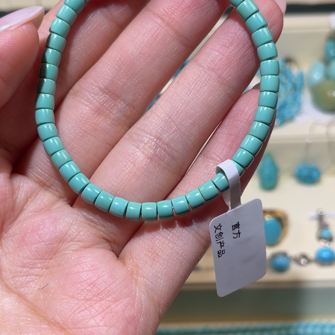 绿松石未镶嵌直切手串