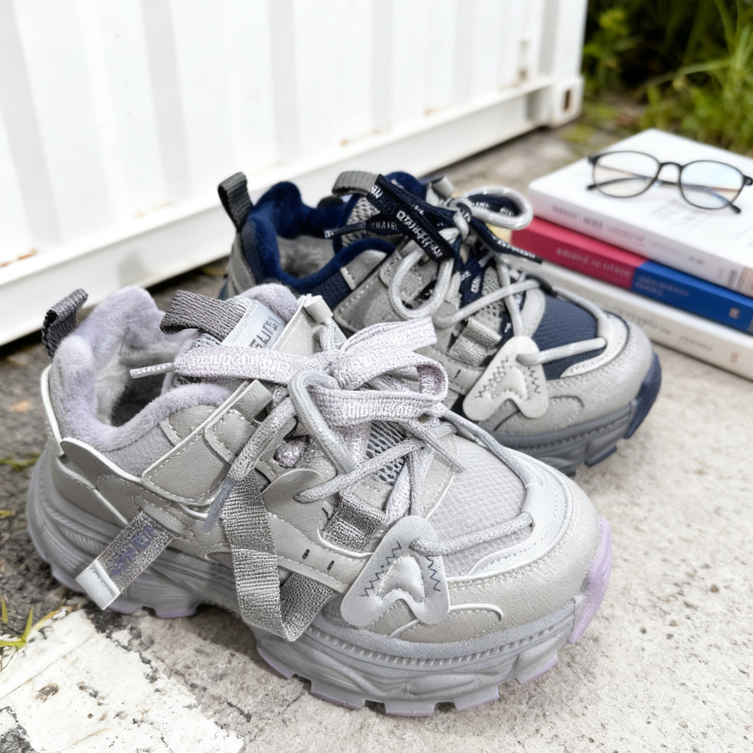 【大棉】32-41男女童皮面韩版老爹运动鞋福气6245-2