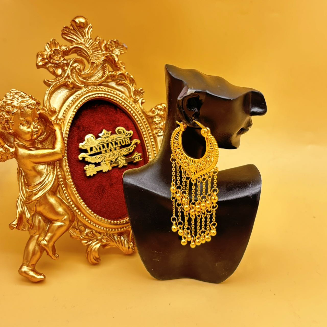 A播 14.18g足金999耳饰e