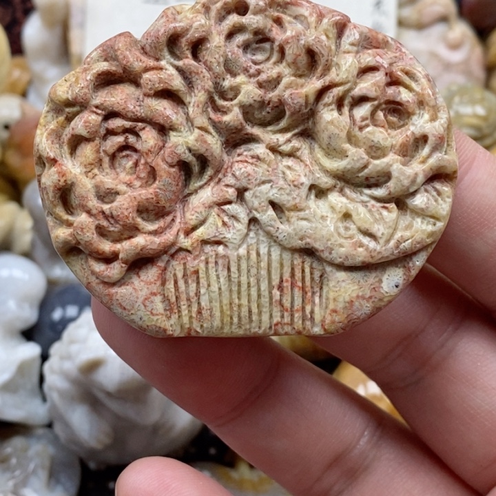 颈饰未镶嵌硅化珊瑚（珊瑚玉）有瑕