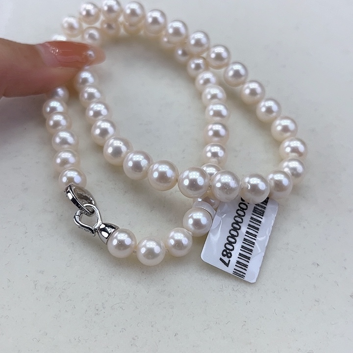 淡水珍珠颈饰银S925镶嵌8➕极光炫彩高品