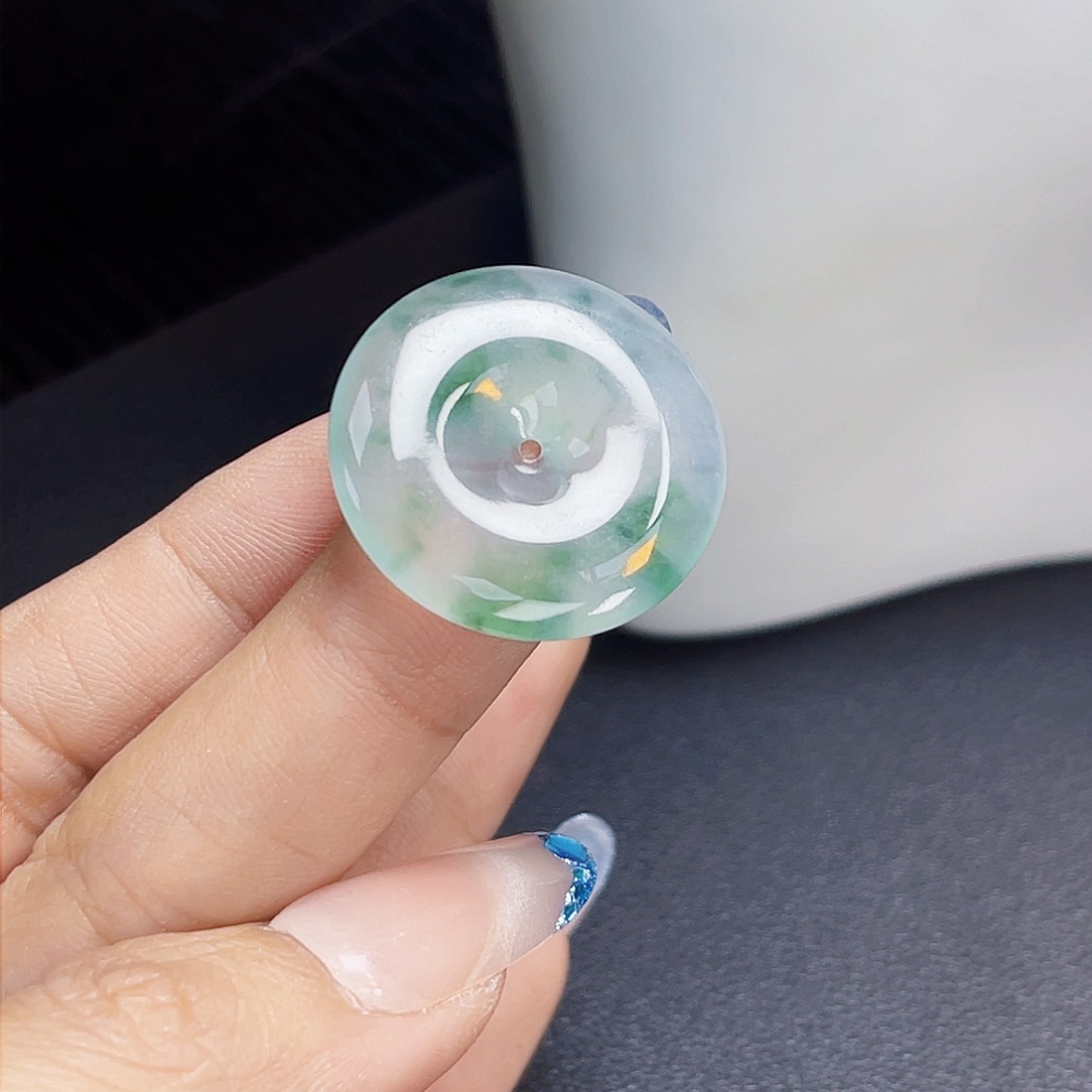 裸石翡翠SHZ0052老坑冰胶飘花平安扣