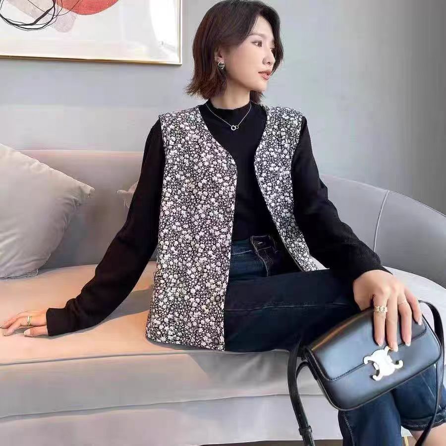 蚕丝轻奢V领小马夹棉马甲Z2968