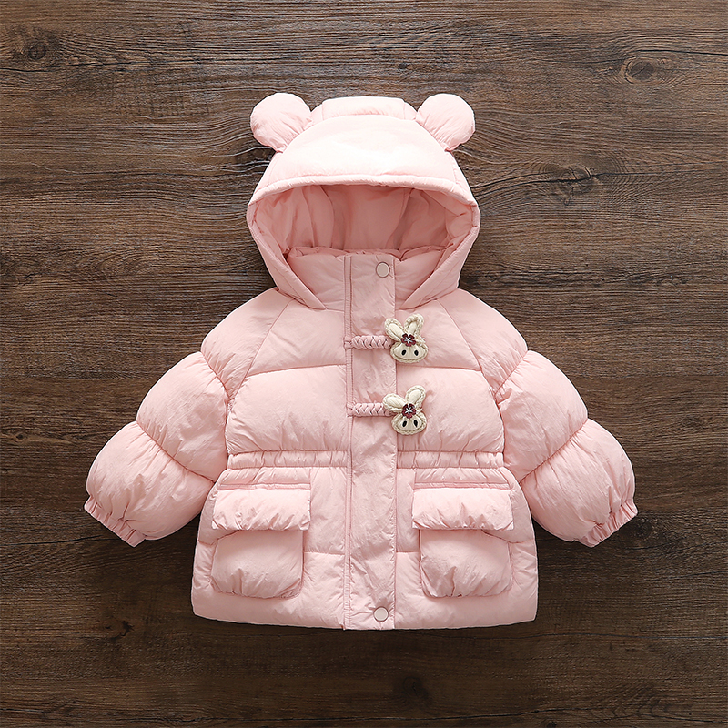 2025朵女童秋冬洋气冬装加绒棉服女宝宝棉衣儿童外套冬季爆款棉袄