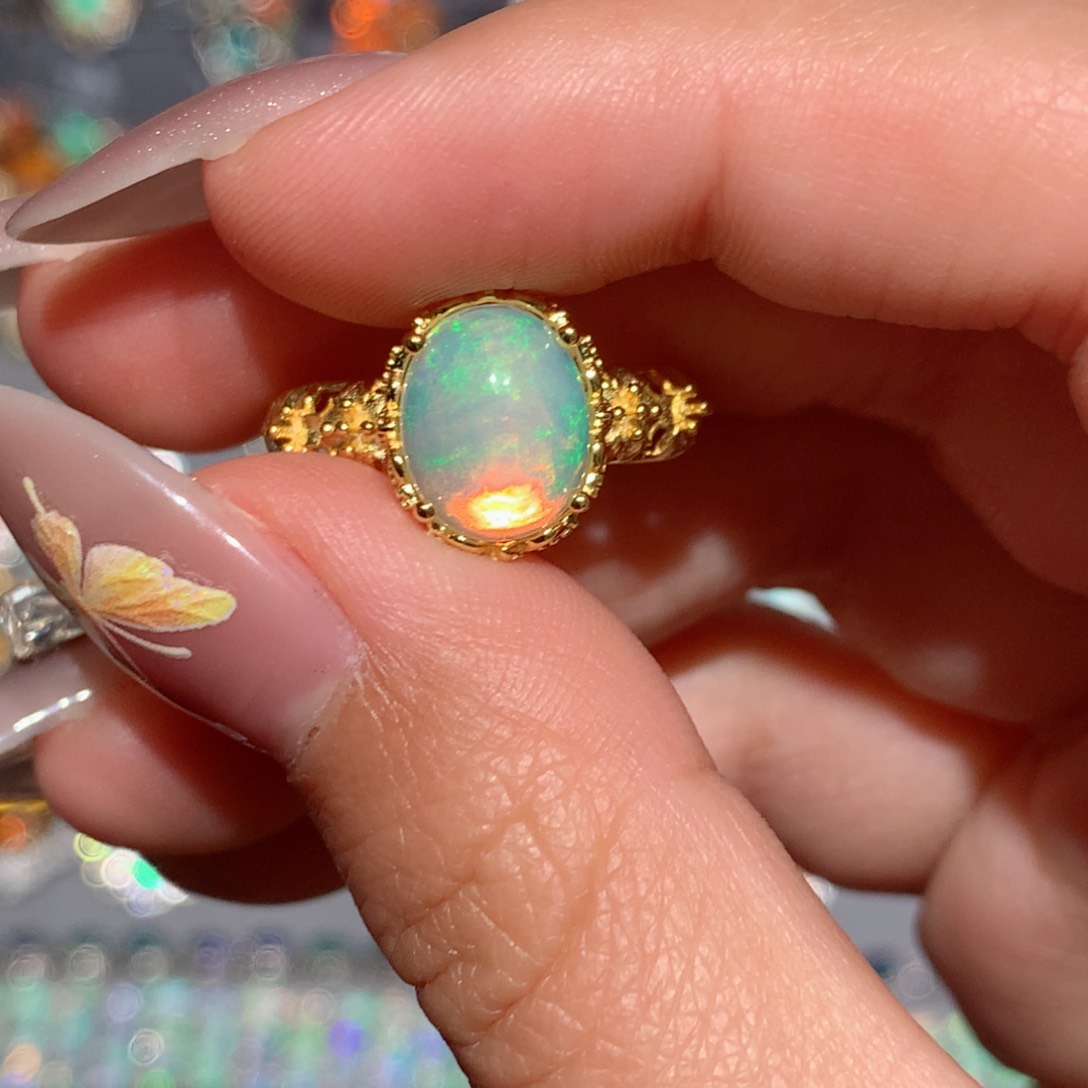 欧泊欧泊戒指y银S925镶嵌