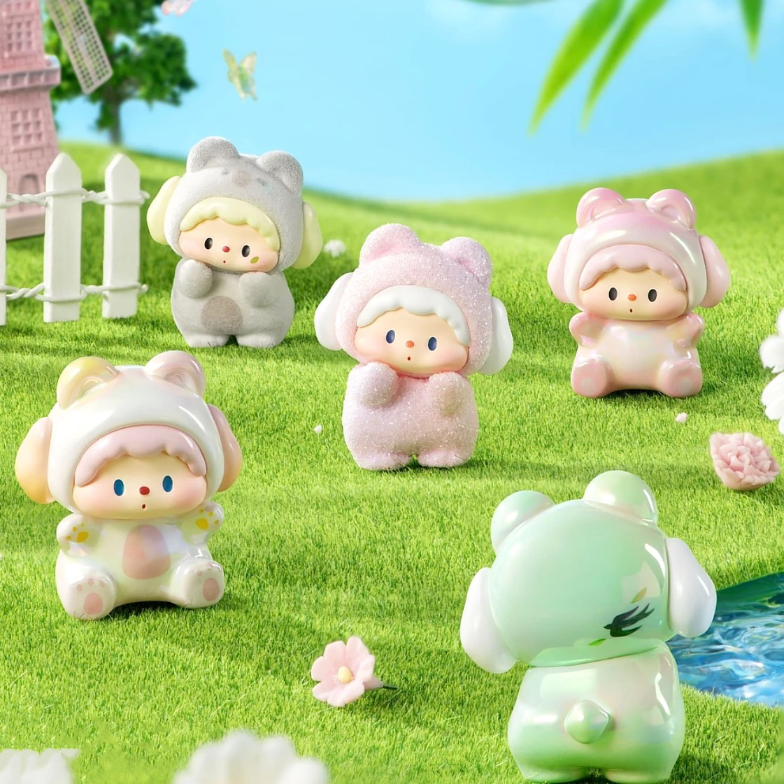 【拆盒】噜噜狗的小熊派对2.0春日野餐萌粒盲盒潮玩