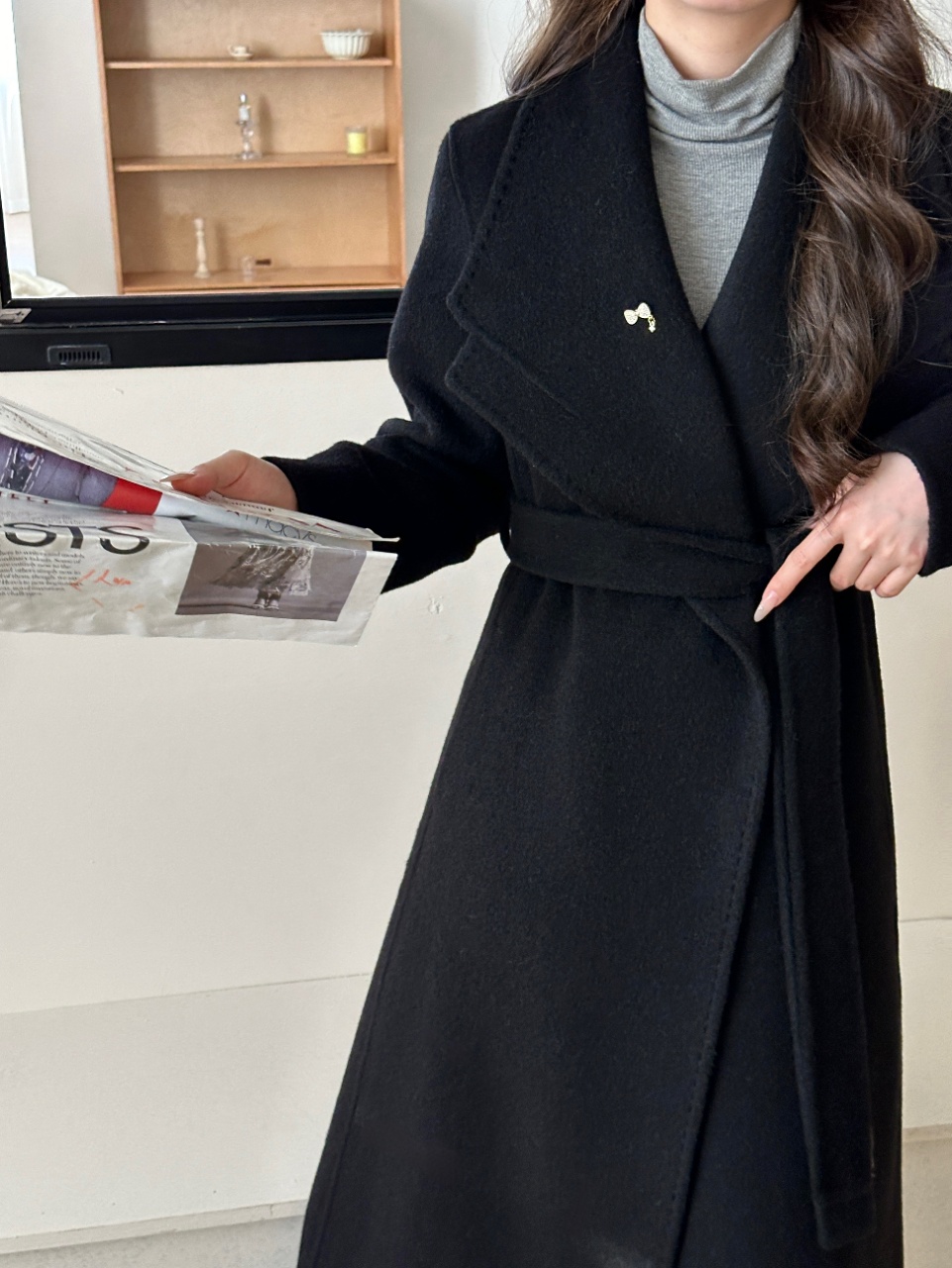 女毛呢外套冬季女士羊毛长大衣时尚显瘦韩版气质秋冬冬季A15031