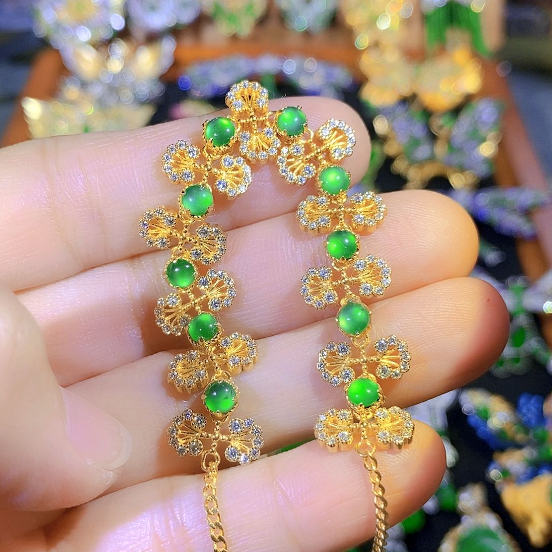 吊坠(不含链)银S925镶嵌翡翠