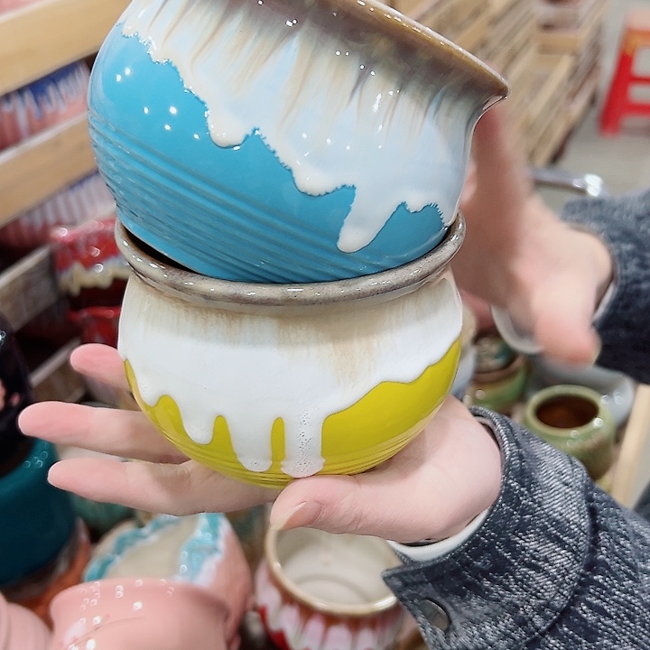 有孔.凑满10元发货多肉陶瓷花盆！