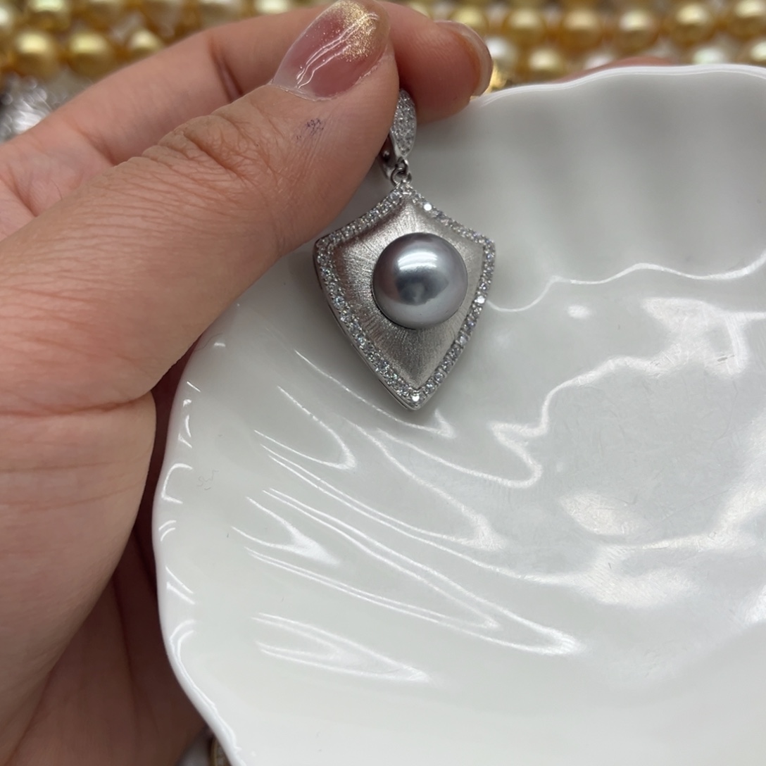 吊坠(不含链)海水珍珠银S925镶嵌