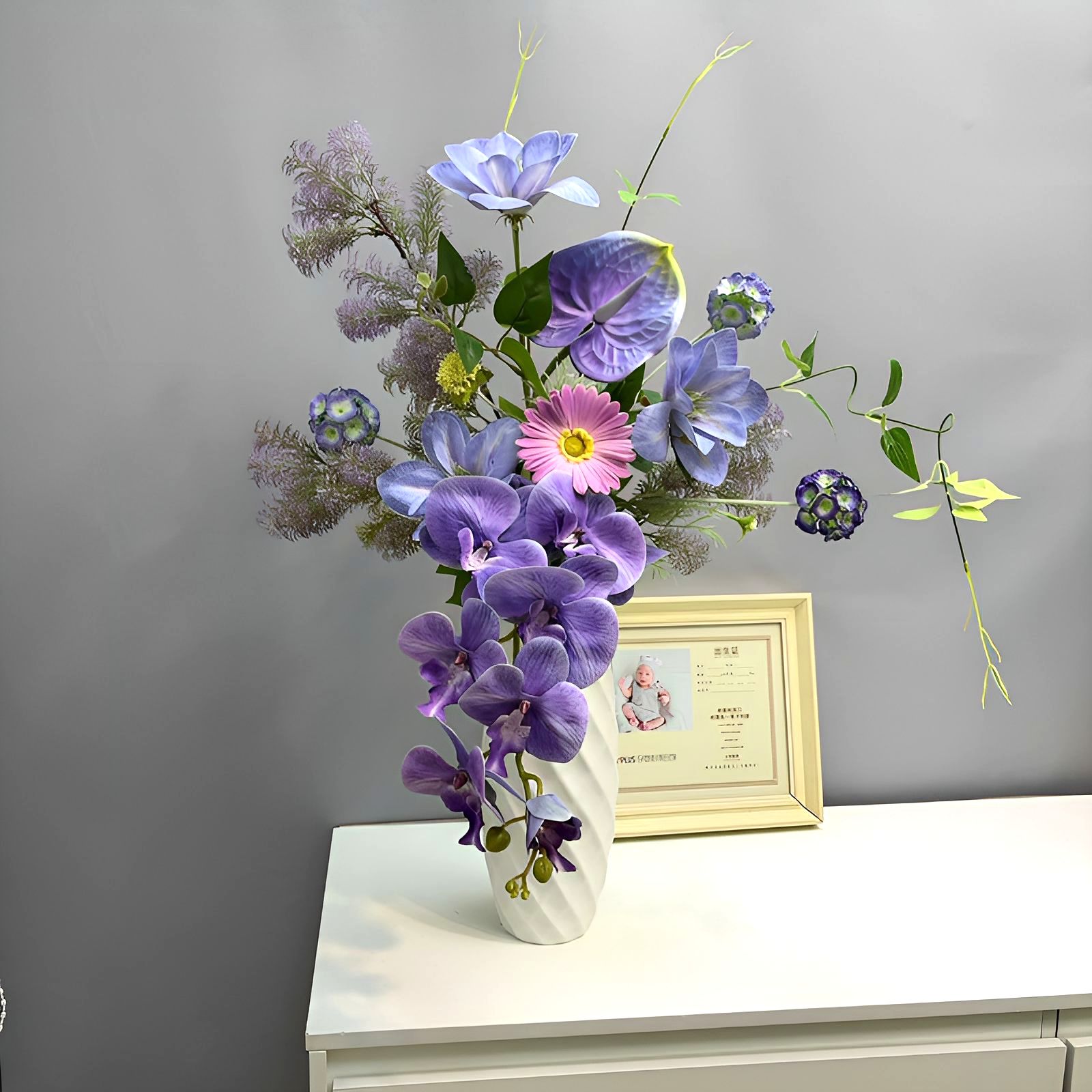 高档仿真花花束假花客厅干花绢花高级感逼真家居装饰插花假花花艺