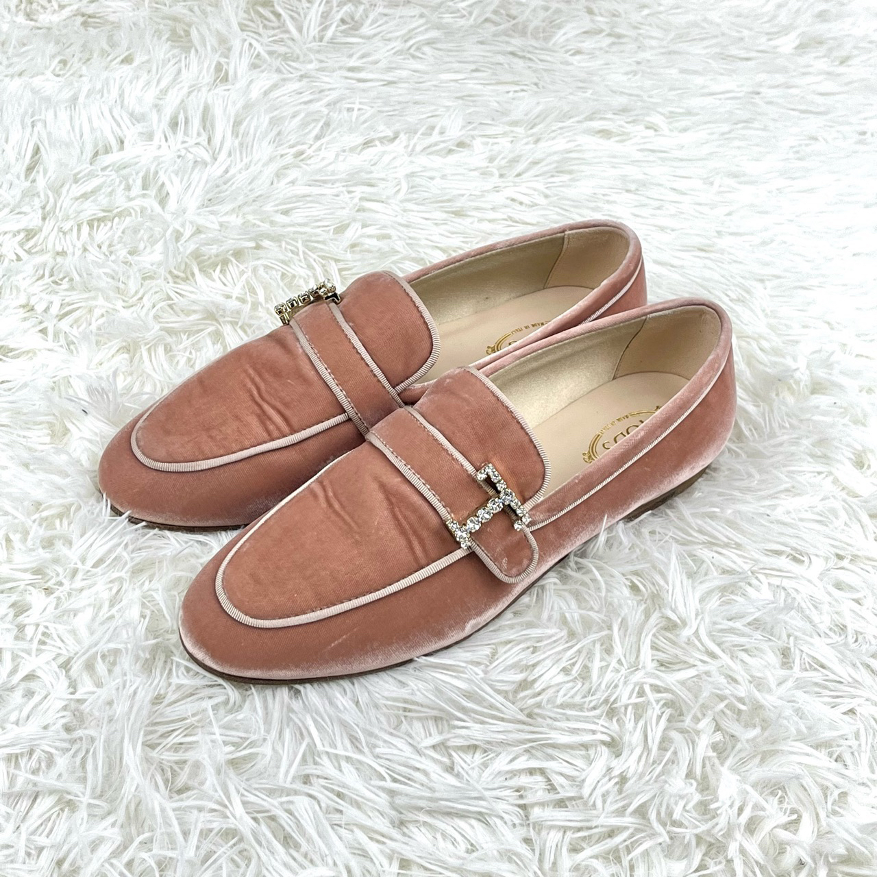 95新 TOD’S/托德斯 （福利）丝绒钻扣乐福鞋粉色36.5码12605867