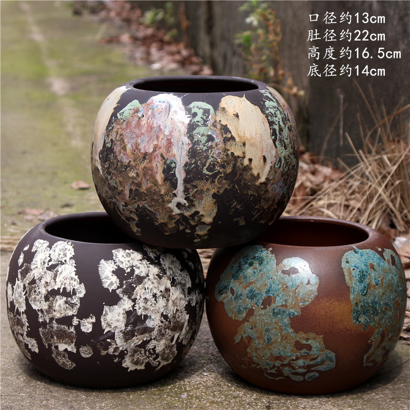 复古大口径侘寂风三角梅大号高级庭院清仓陶瓷绿植大三角梅花盆