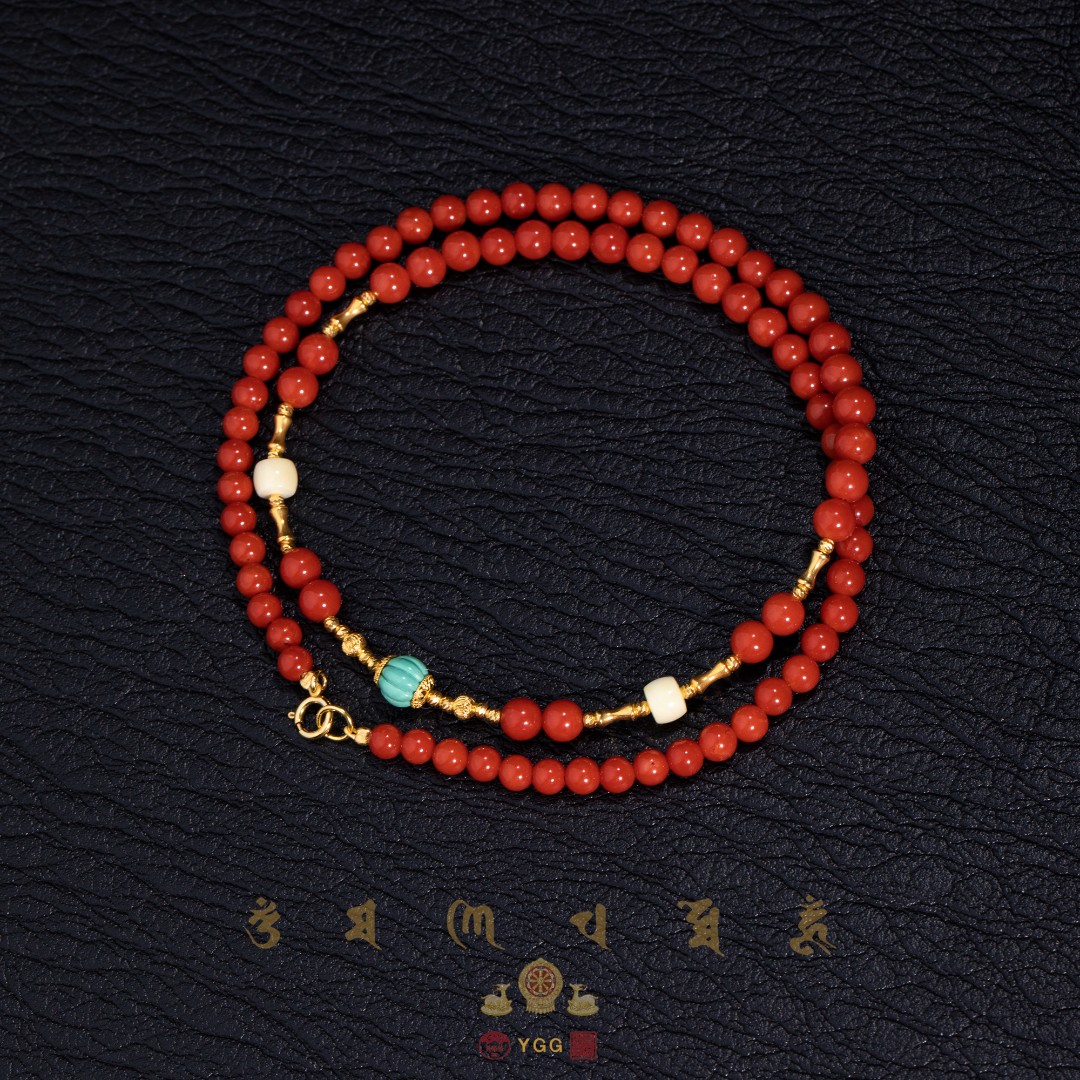 K【丙午TAI】员格格天然红珊瑚圆珠项链/ZJHU05（多样性发）
