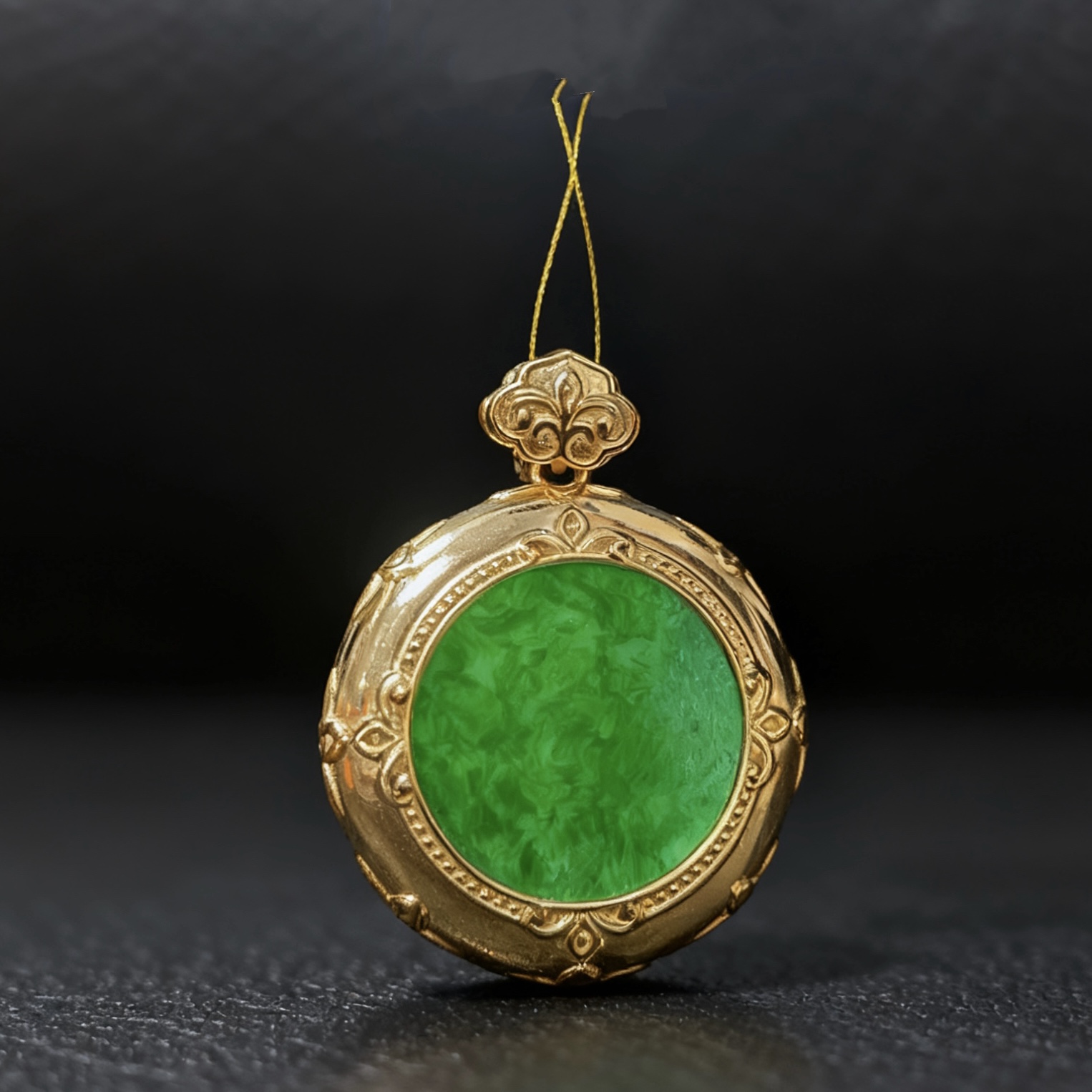 【国泰民安】天然缅甸翡翠a货s925银南海观音无事圆牌多样性发一