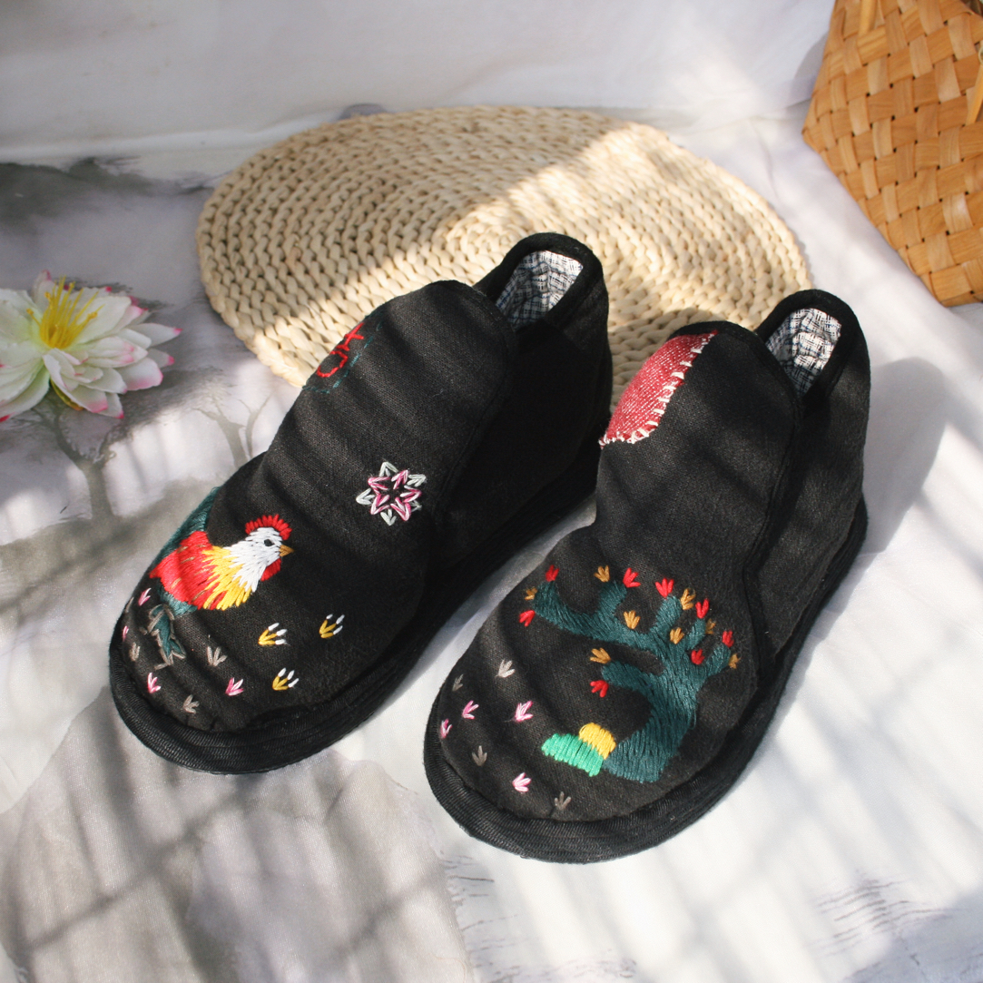 悦唐古韵【大公鸡】冬款棉窝窝手工千层底布鞋棉花加厚保暖舒适透气