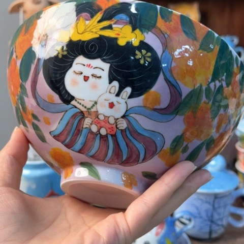 炉景德镇釉下手绘陶瓷 