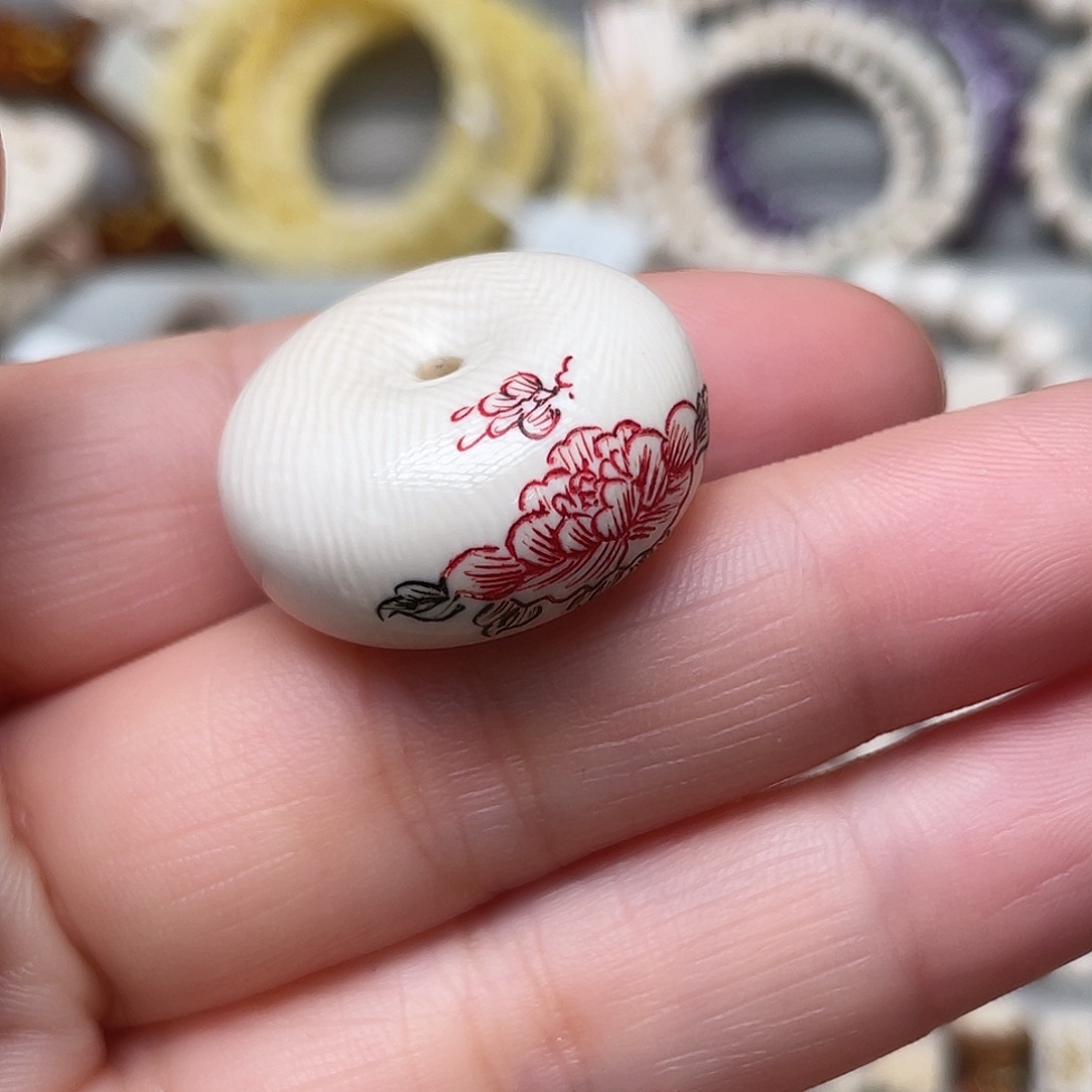 猛犸象牙手串/手链/手镯雕花扣子