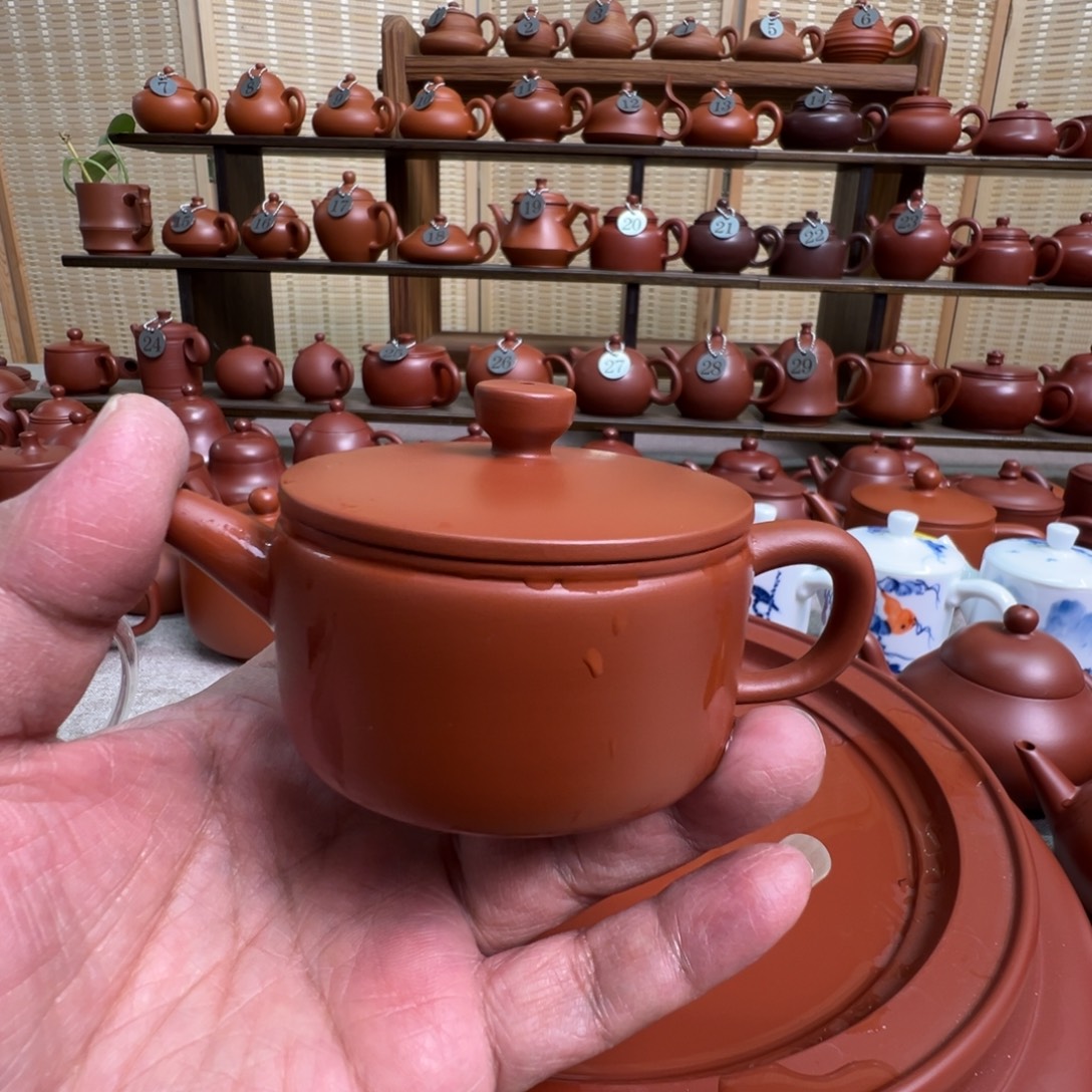 雯***孜茶壶紫砂潮州手拉朱泥壶，微瑕不退换