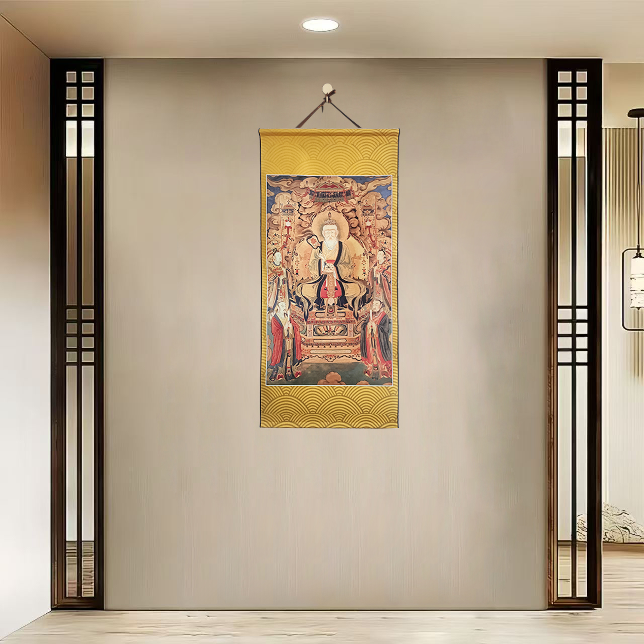 {40-309太上老君}净尺寸40x85cm现代简约挂轴装饰画办公室家居装